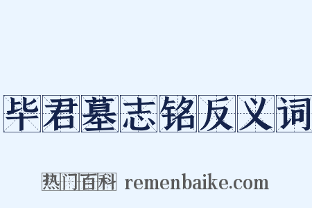 毕君墓志铭反义词是什么意思的图片